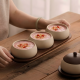 Porcelain Bowl Set 3 Pieces With Wooden Base